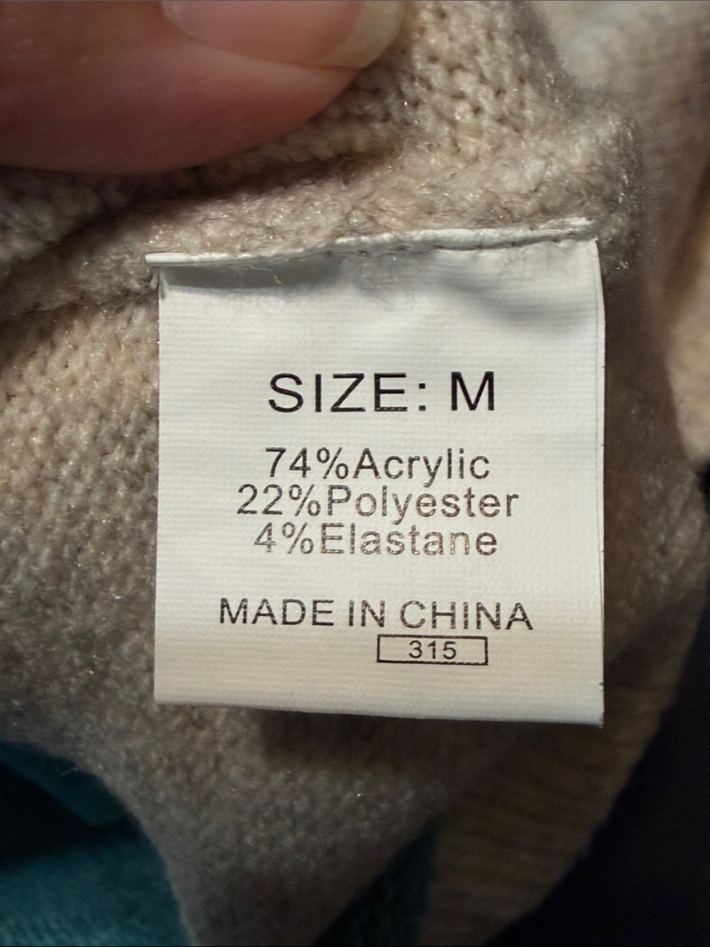 Women's Colorblock Crewneck Sweater in Teal, Cream & Rust - Picture 5 of 6